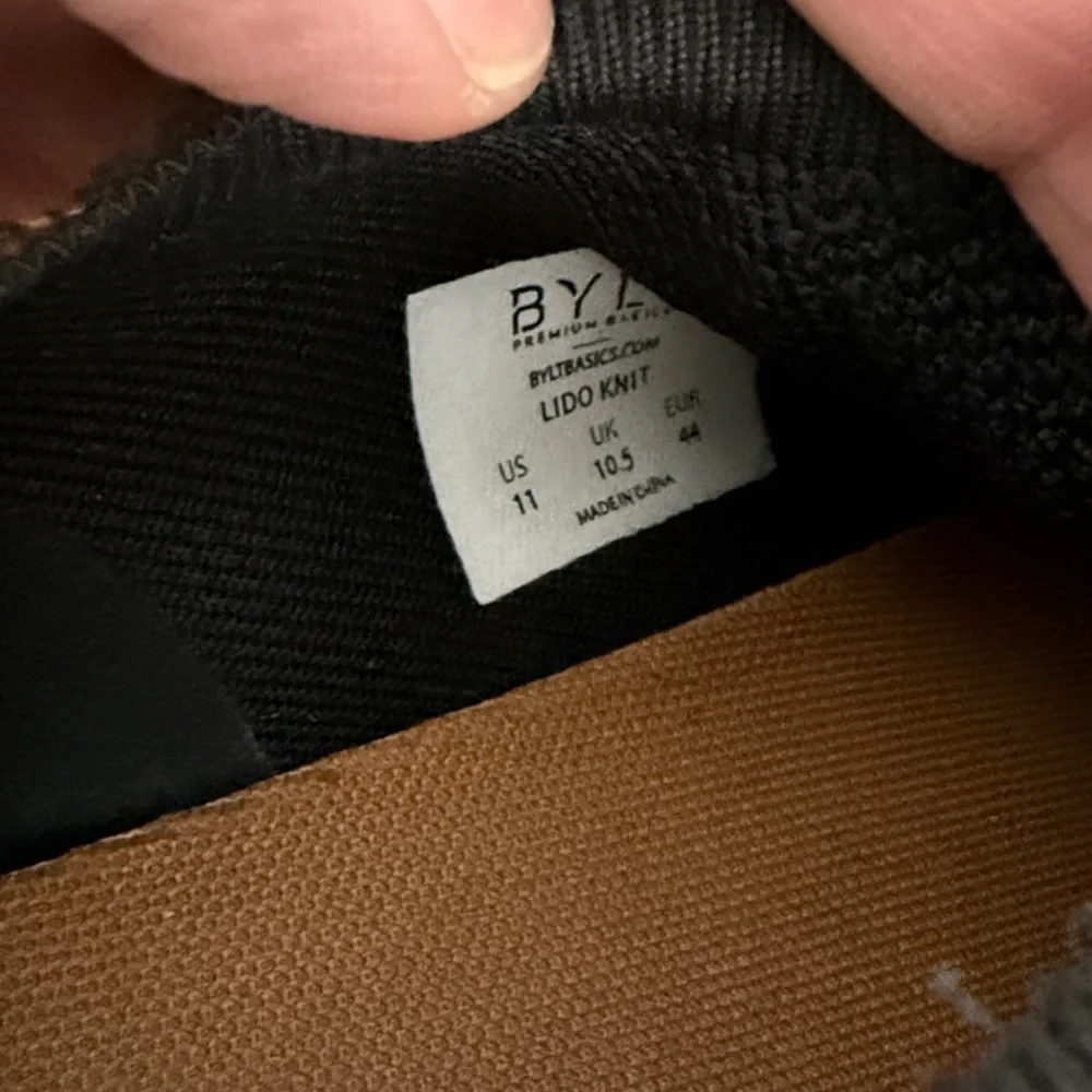 BYLT Premium Basics All Black Knit Lido Sneakers Size 11